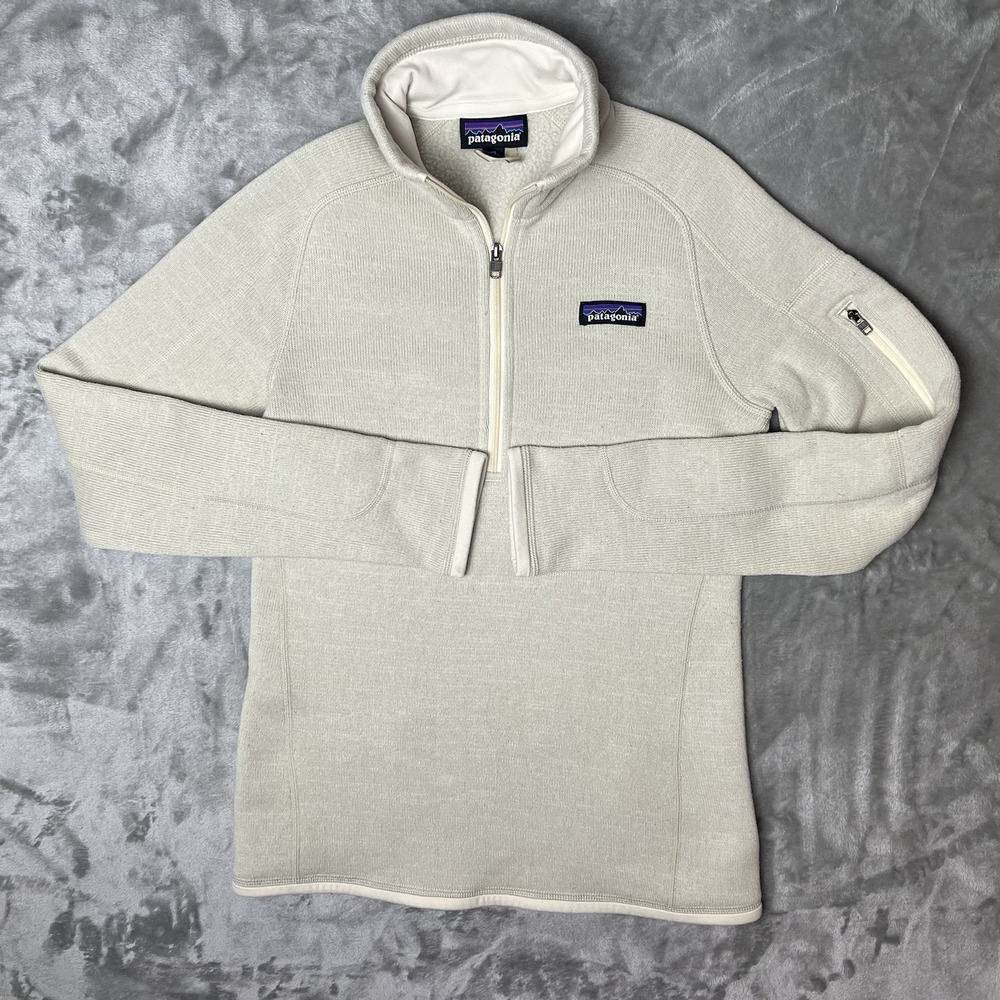 Patagonia Lightweight Better Sweater 1/4  Pullover Fleece, Women's XS  Ivory Tan
